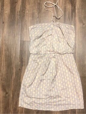 Peppermint Women’s Light Gray & Yellow Dress with Print